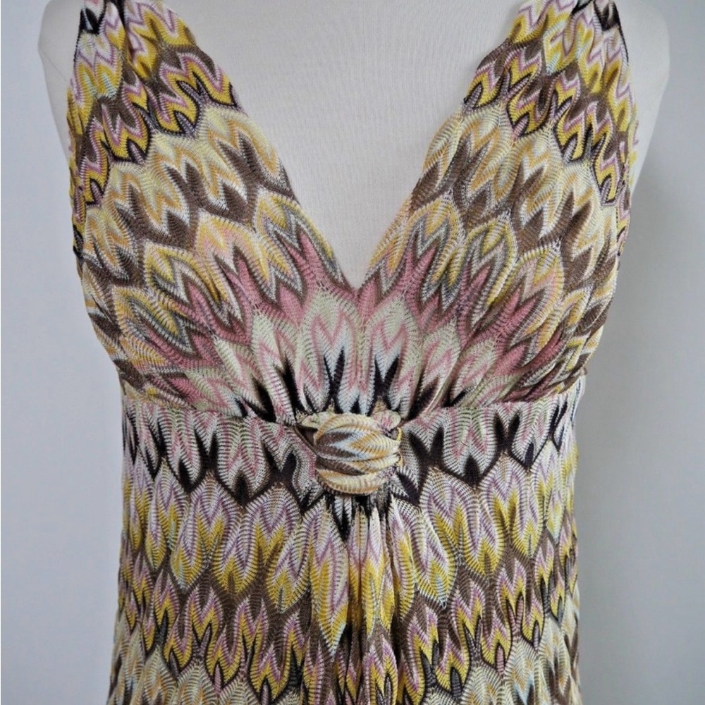 Vibrant And Iconic Missoni earth colored dress